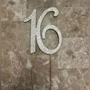 Sweet Sixteen Rhinestone Cake Topper